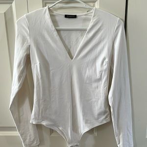 Dynamite white long sleeves bodysuit, size Small